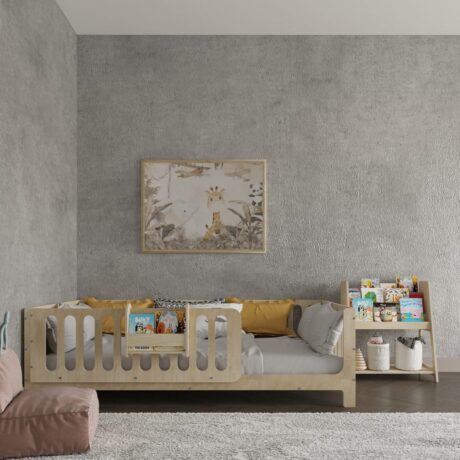 Montessori Toddler Bed With Rails & Legs – Right