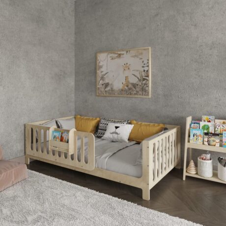 Montessori Toddler Bed With Rails & Legs – Right