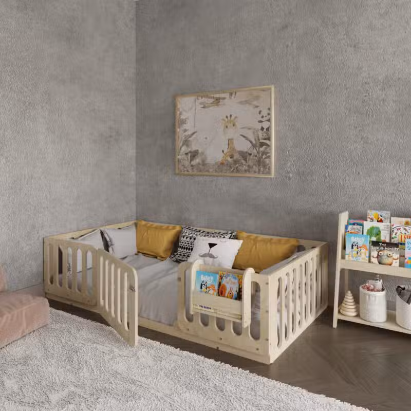 Montessori Toddler Floor Bed With Lockable Door