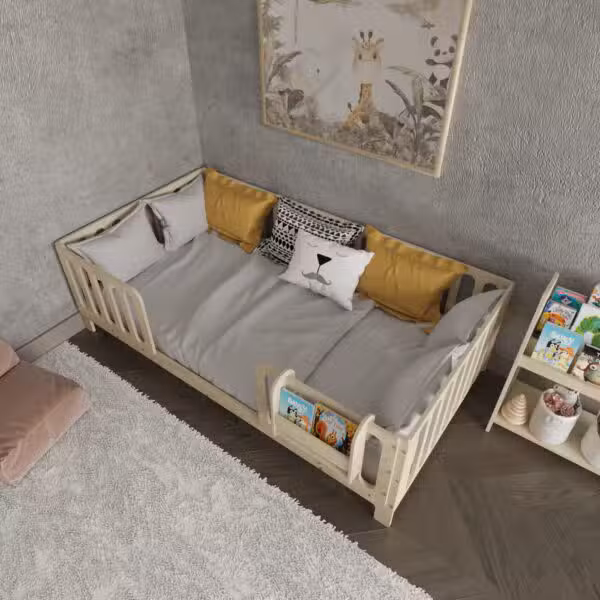 Montessori Toddler Bed With Rails & Legs