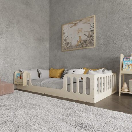 Montessori Floor Bed with bookshelf (3) - 2