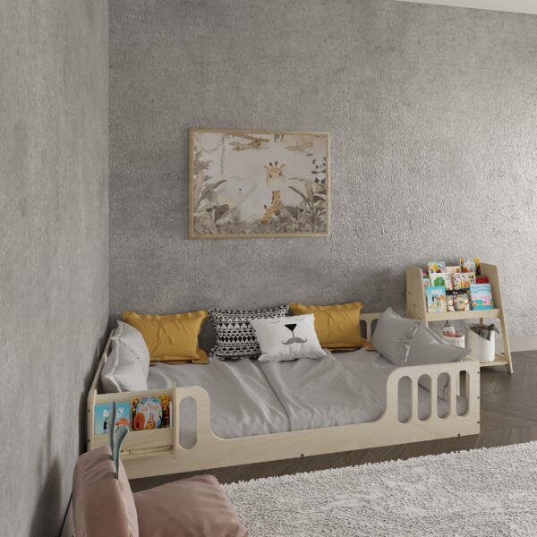 Montessori Floor Bed with bookshelf (4) - 4