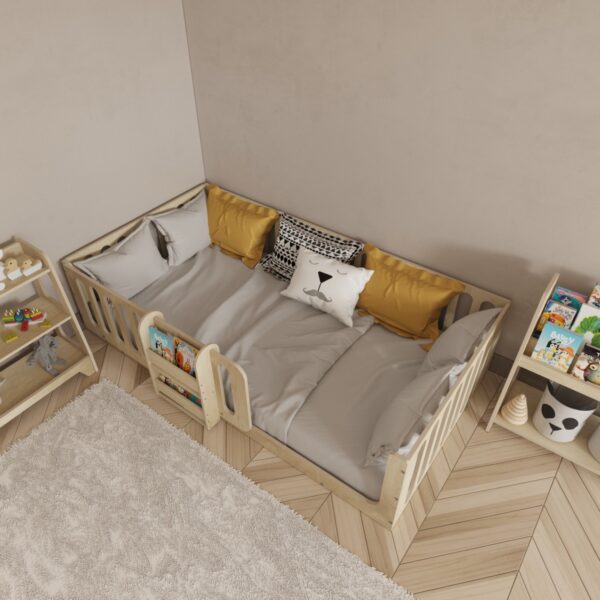 montessori bed with bookshel-3 - 0